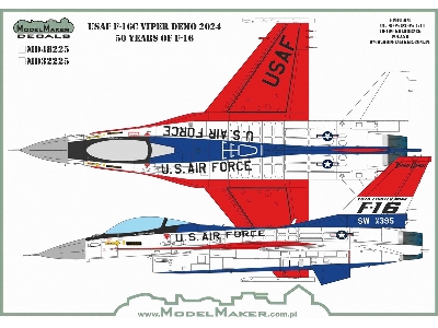 Usaf F-16c Viper Demo 2024, 50 Years Of F-16 - Masks And Decals Set - zdjęcie 2