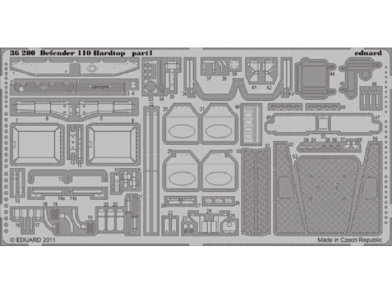  Defender 110 hardtop 1/35 - Hobby Boss - blaszki - zdjęcie 1