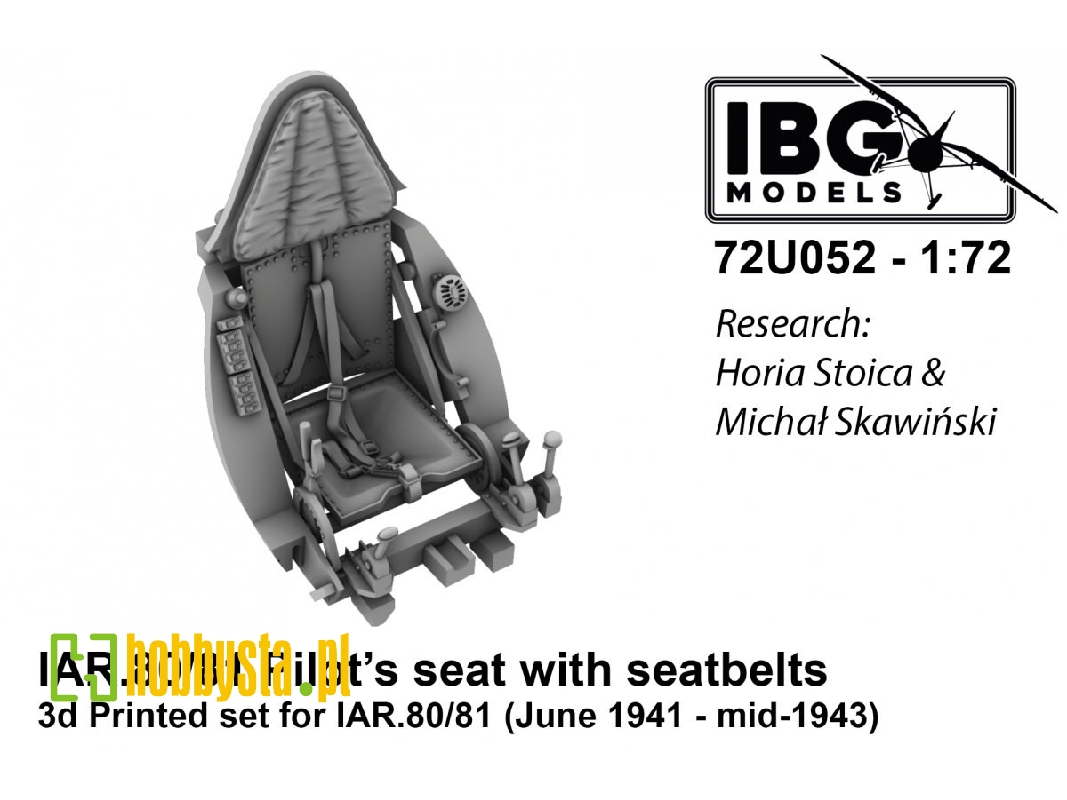 Iar.80/81 Pilot's Seat With Seatbelts - 3d Printed Set For Iar.80/81 (June 1941 - Mid-1943) - zdjęcie 1 Iar.80/81 Pilot's Seat With Seatbelts - 3d Printed Set For Iar.80/81 (June 1941 - Mid-1943) - zdjęcie 1