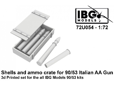 Shells And Ammo Crate For 90/53 Italian Aa Gun - 3d Printed Set For Ibg 90/53 Kits - zdjęcie 1