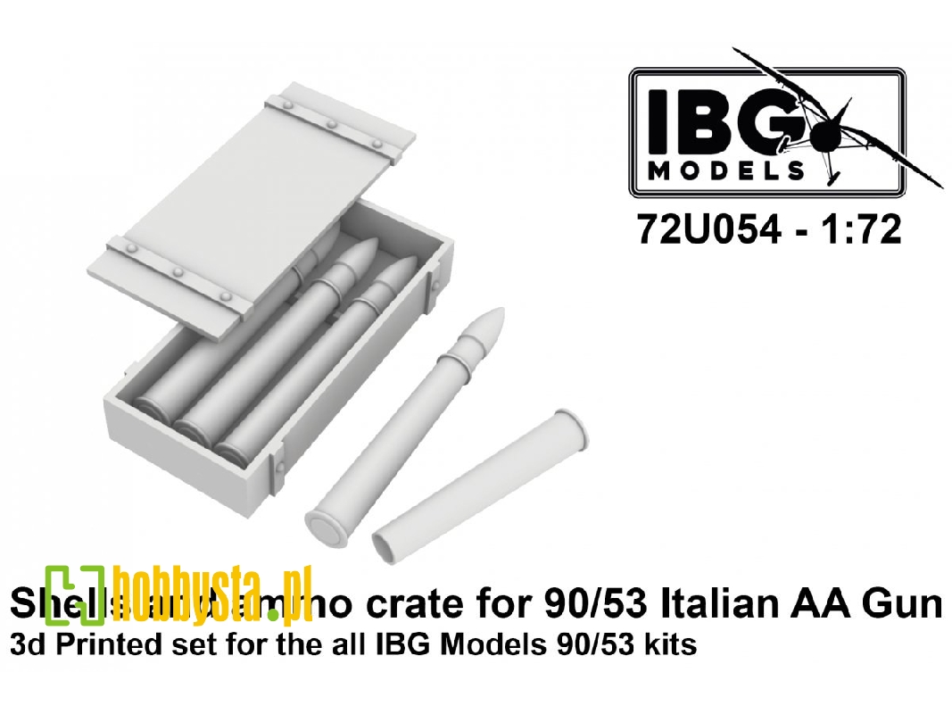 Shells And Ammo Crate For 90/53 Italian Aa Gun - 3d Printed Set For Ibg 90/53 Kits - zdjęcie 1
