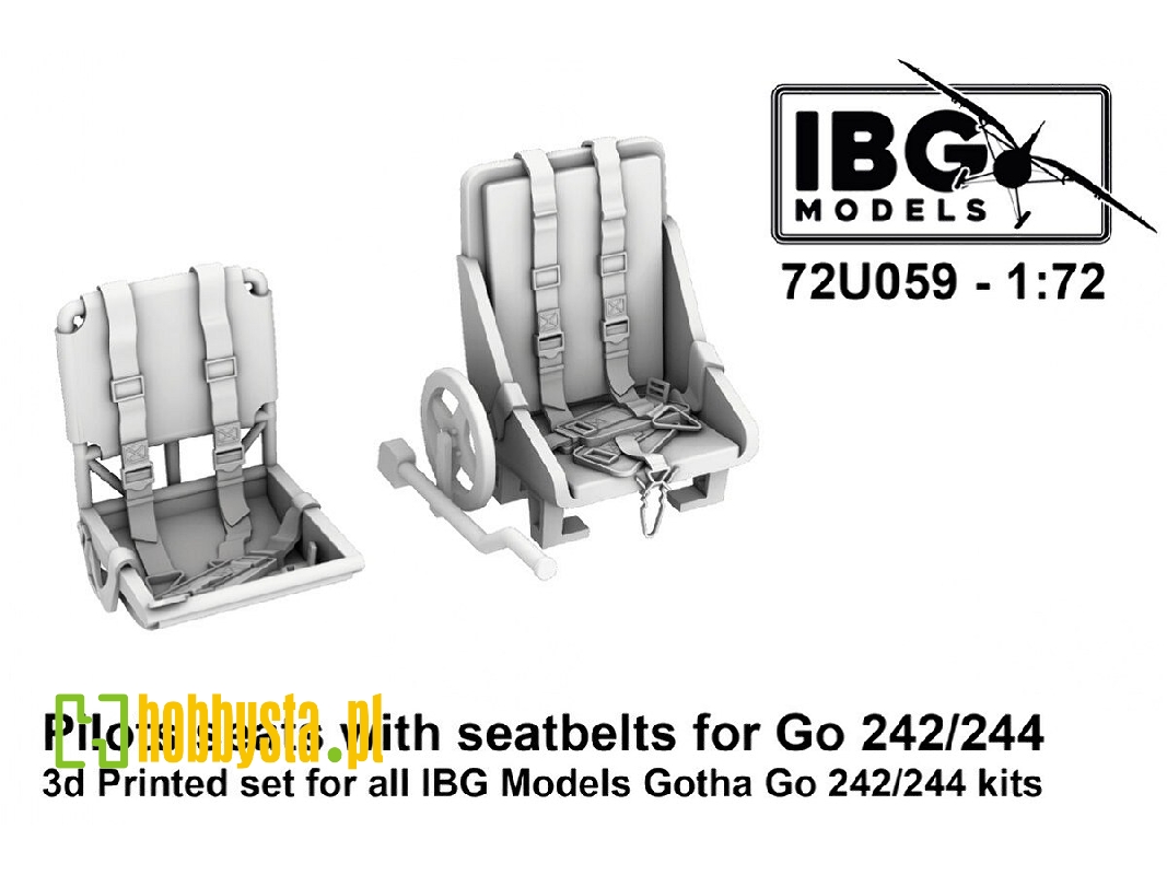 Gotha Go-242a-1 / Go-244 - Pilots Seats With Seatbelts (3d-printed / For Ibg Models Kits) - zdjęcie 1 Gotha Go-242a-1 / Go-244 - Pilots Seats With Seatbelts (3d-printed / For Ibg Models Kits) - zdjęcie 1