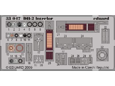  DH-2 interior 1/32 - Roden - blaszki - zdjęcie 1