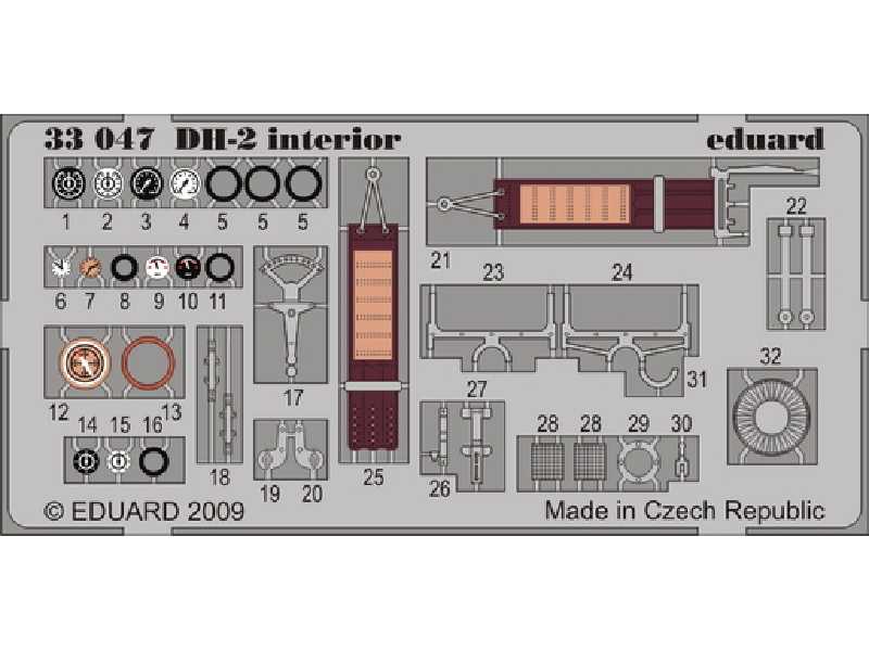  DH-2 interior 1/32 - Roden - blaszki - zdjęcie 1