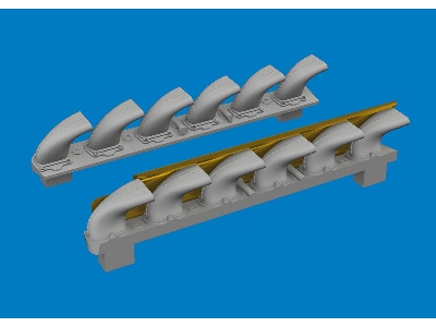 Bf 109G-6 exhaust stacks PRINT 1/72 - TAMIYA - zdjęcie 1