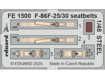F-86F-25/30 seatbelts STEEL 1/48 - AIRFIX - zdjęcie 1