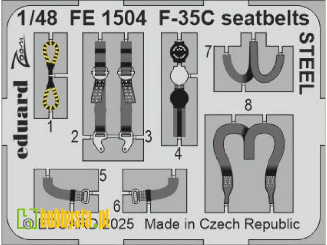 F-35C seatbelts STEEL 1/48 - TAMIYA - zdjęcie 1 F-35C seatbelts STEEL 1/48 - TAMIYA - zdjęcie 1