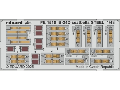 B-24D seatbelts STEEL 1/48 - HOBBY BOSS - zdjęcie 1