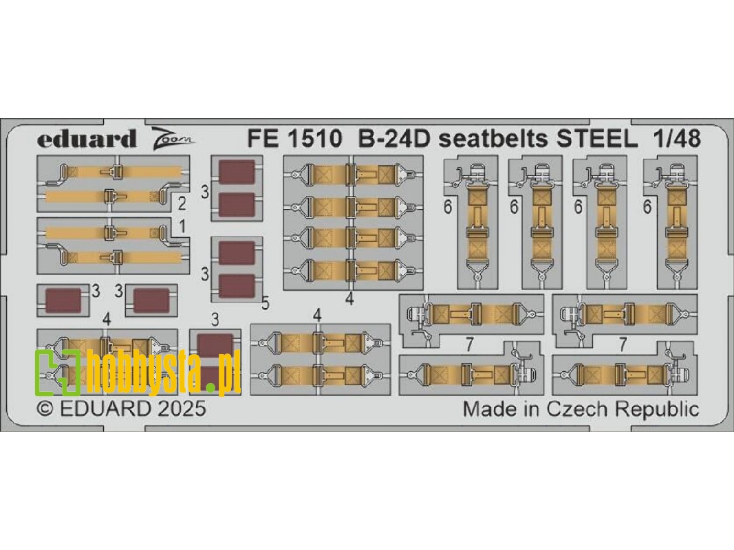 B-24D seatbelts STEEL 1/48 - HOBBY BOSS - zdjęcie 1 B-24D seatbelts STEEL 1/48 - HOBBY BOSS - zdjęcie 1