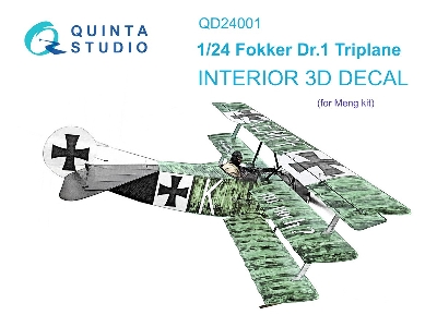 Fokker Dr.1 Triplane - 3d-printed & Coloured Interior (For Meng Kits) - zdjęcie 2