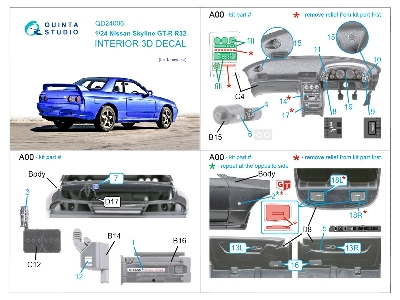 Nissan Skyline Gt-r R32 - 3d-printed & Coloured Interior (For Tamiya Kits) - zdjęcie 15