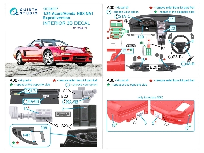 Acura/Honda Nsx Na1 Export Version - 3d-printed & Coloured Interior (For Tamiya Kits) - zdjęcie 13