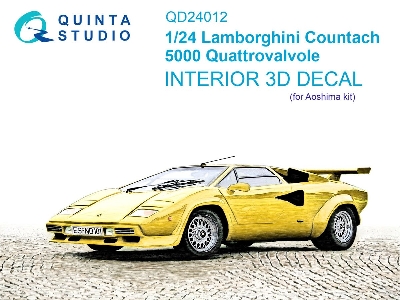 Lamborghini Countach 5000 Quattrovalvole - 3d-printed & Coloured Interior (For Aoshima Kits) - zdjęcie 1