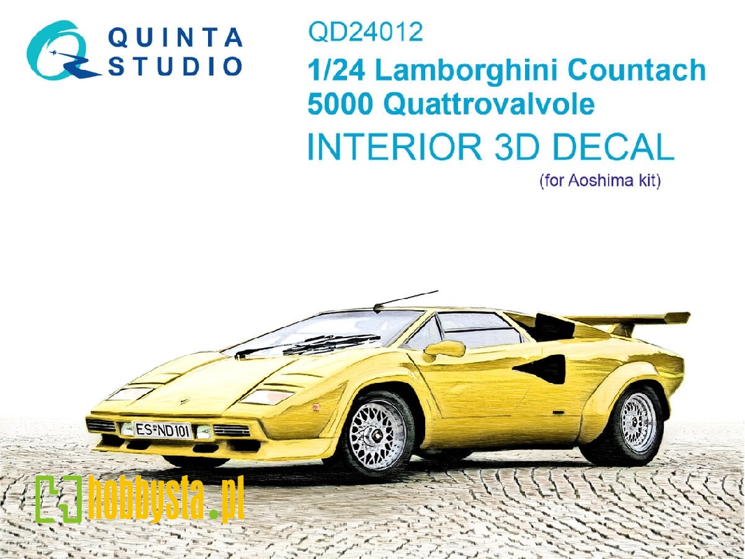 Lamborghini Countach 5000 Quattrovalvole - 3d-printed & Coloured Interior (For Aoshima Kits) - zdjęcie 1 Lamborghini Countach 5000 Quattrovalvole - 3d-printed & Coloured Interior (For Aoshima Kits) - zdjęcie 1