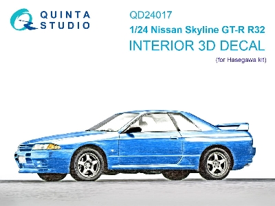 Nissan Skyline Gt-r R32 - 3d-printed & Coloured Interior (For Hasegawakits) - zdjęcie 1
