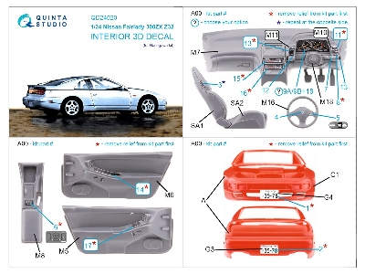 Nissan Fairlady 300zx Z32 - 3d-printed & Coloured Interior (For Hasegawa Kits) - zdjęcie 17