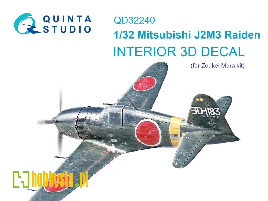 Mitsubishi J2m3 Raiden - 3d-printed & Coloured Interior On Decal Paper (For Zoukei Mura Kits) - zdjęcie 1