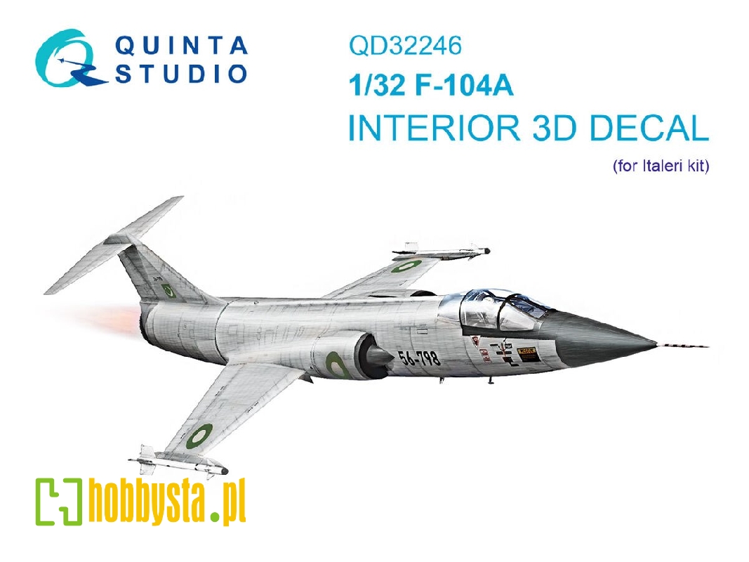 F-104 A - 3d-printed & Coloured Interior On Decal Paper (For Italeri Kits) - zdjęcie 1 F-104 A - 3d-printed & Coloured Interior On Decal Paper (For Italeri Kits) - zdjęcie 1