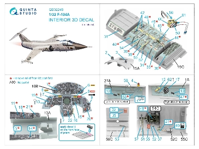F-104 A - 3d-printed & Coloured Interior On Decal Paper (For Italeri Kits) - zdjęcie 2