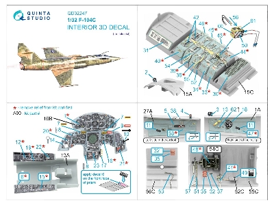 F-104 C - 3d-printed & Coloured Interior On Decal Paper (For Italeri Kits) - zdjęcie 2