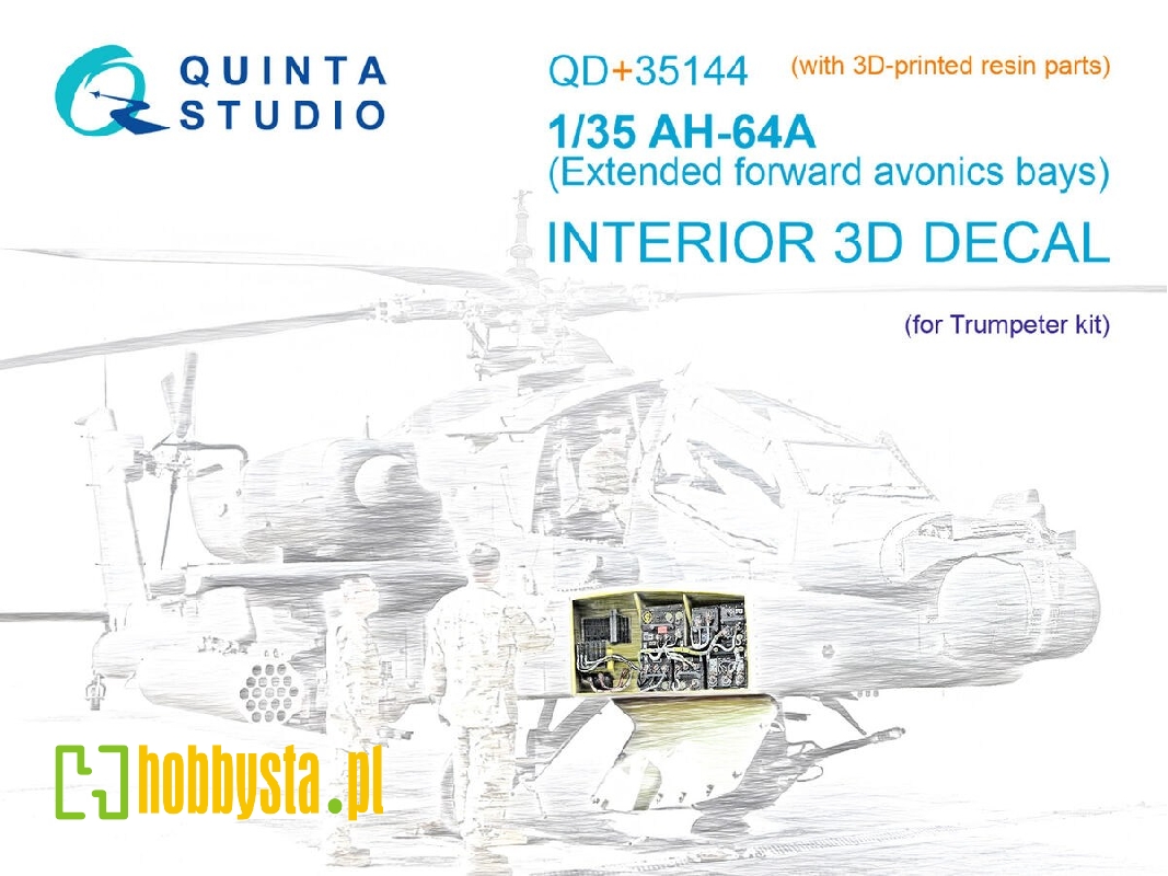 Ah-64 A Apache Forward Avionics Bays - 3d-printed & Coloured Interior On Decal Paper With 3d-printed Resin Part (For Trumpeter K Ah-64 A Apache Forward Avionics Bays - 3d-printed & Coloured Interior On Decal Paper With 3d-printed Resin Part (For Trumpeter K