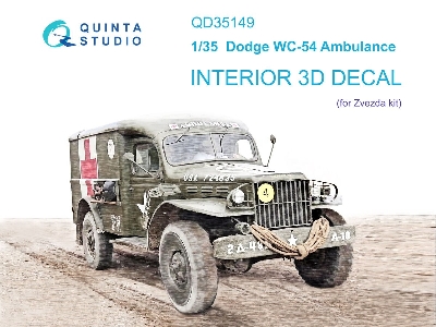 Dodge Wc-54 Ambulance - 3d-printed & Coloured Interior On Decal Paper (For Zvezda Kits) - zdjęcie 1