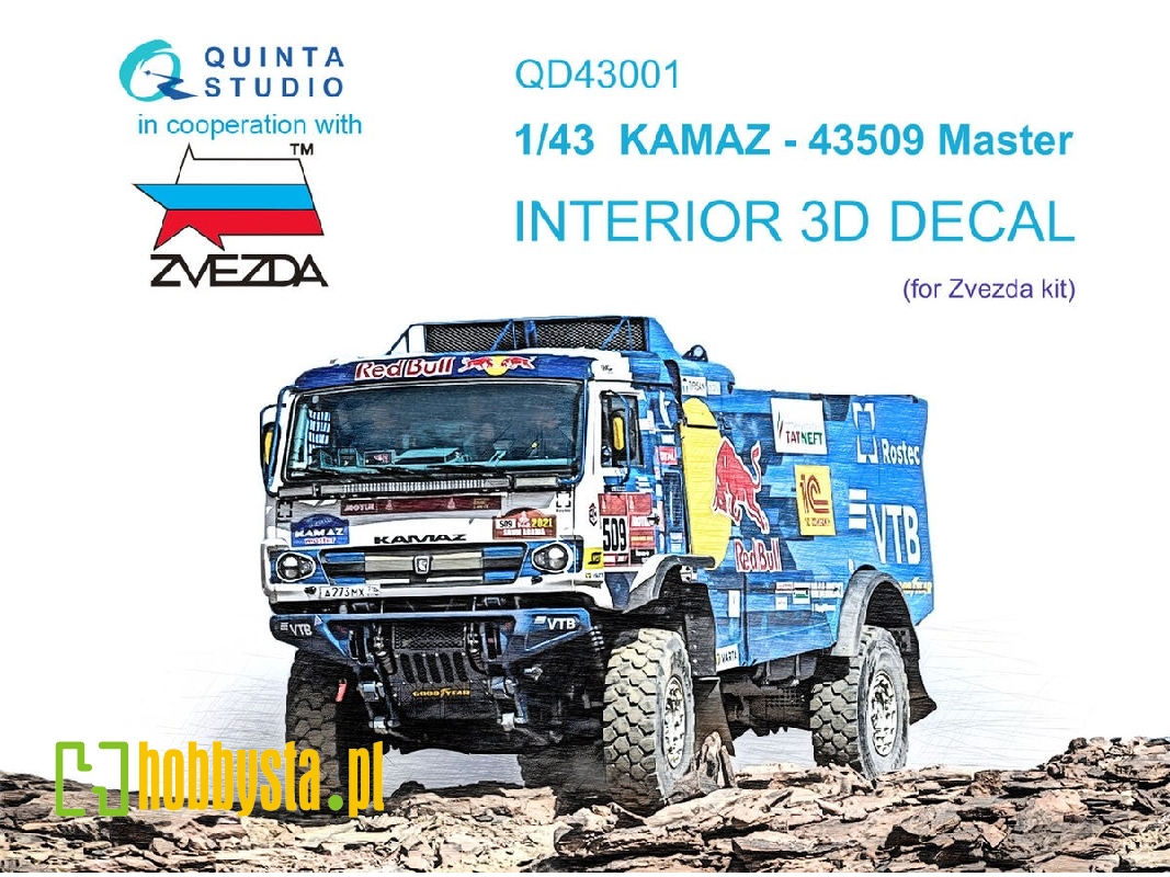 Kamaz-43509 Master - 3d-printed & Coloured Interior (For Zvezda Kits) - zdjęcie 1 Kamaz-43509 Master - 3d-printed & Coloured Interior (For Zvezda Kits) - zdjęcie 1