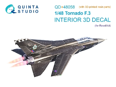 Panavia Tornado F.3 - 3d-printed & Coloured Interior On Decal Paper With 3d-printed Resin Part (For Revell Kits) - zdjęcie 1