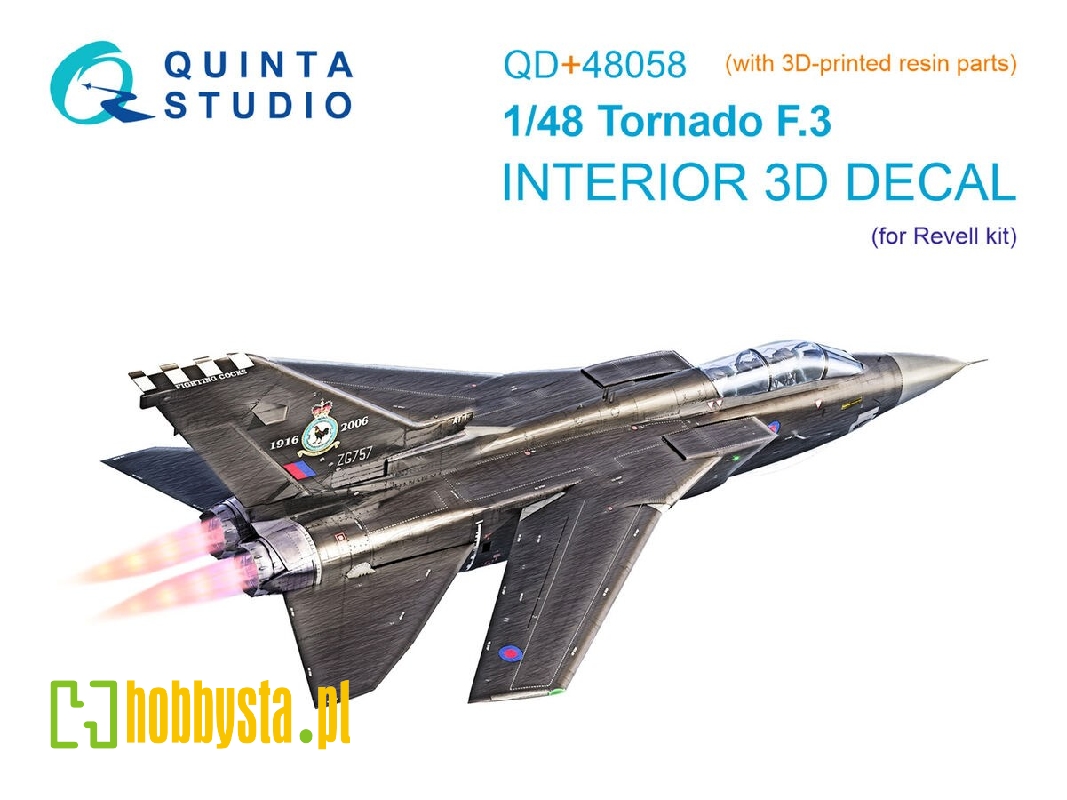 Panavia Tornado F.3 - 3d-printed & Coloured Interior On Decal Paper With 3d-printed Resin Part (For Revell Kits) - zdjęcie 1 Panavia Tornado F.3 - 3d-printed & Coloured Interior On Decal Paper With 3d-printed Resin Part (For Revell Kits) - zdjęcie 1