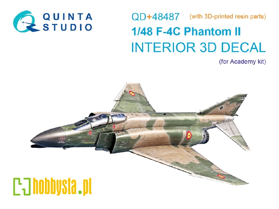 F-4 C Phantom Ii - 3d-printed & Coloured Interior On Decal Paper With 3d-printed Resin Part (For Academy Kits) - zdjęcie 1 F-4 C Phantom Ii - 3d-printed & Coloured Interior On Decal Paper With 3d-printed Resin Part (For Academy Kits) - zdjęcie 1