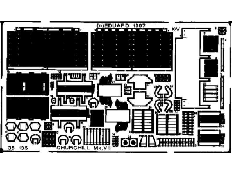 Churchill Mk. VII 1/35 - Tamiya - blaszki - zdjęcie 1 Churchill Mk. VII 1/35 - Tamiya - blaszki - zdjęcie 1