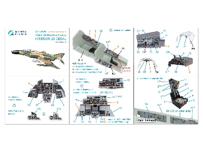 F-4 D Early Phantom Ii - 3d-printed & Coloured Interior On Decal Paper With 3d-printed Resin Part (For Academy Kits) - zdjęcie 