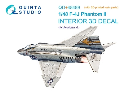 F-4 J Phantom Ii - 3d-printed & Coloured Interior On Decal Paper With 3d-printed Resin Part (For Academy Kits) - zdjęcie 1