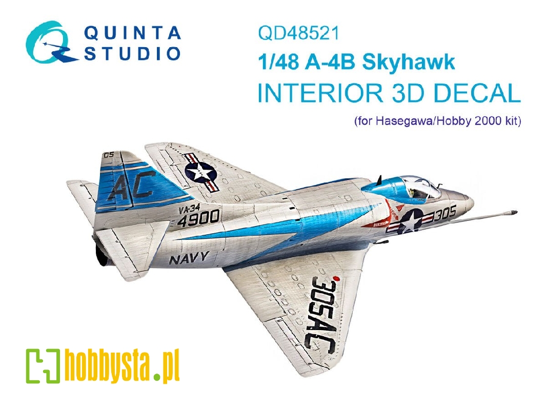 Douglas A-4 B - 3d-printed & Coloured Interior On Decal Paper (For Hasegawa / Hobby2000 Kits) - zdjęcie 1