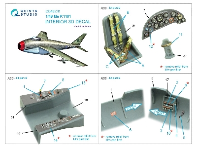 Me P.1101 - 3d-printed & Coloured Interior On Decal Paper (For Rs Models Kits) - zdjęcie 2
