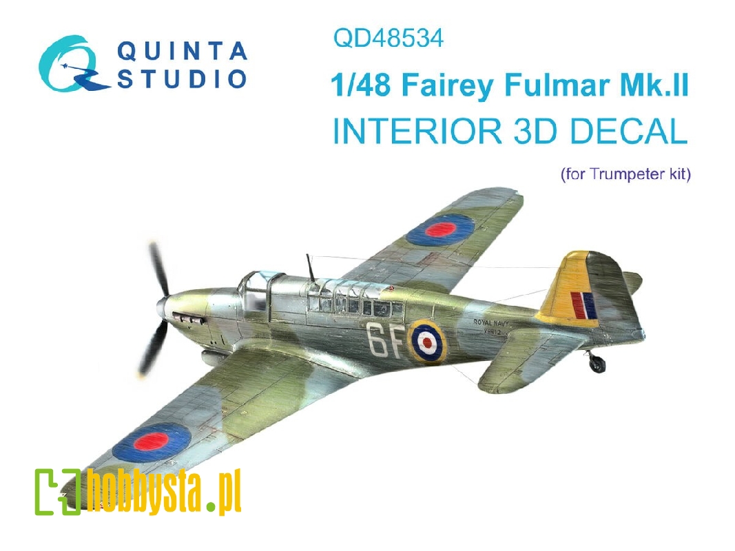 Fairey Fulmar Mk.Ii 3d-printed & Coloured Interior On Decal Paper (For Trumpeter Kits) - zdjęcie 1 Fairey Fulmar Mk.Ii 3d-printed & Coloured Interior On Decal Paper (For Trumpeter Kits) - zdjęcie 1