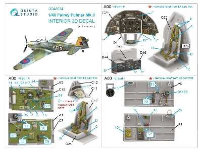 Fairey Fulmar Mk.Ii 3d-printed & Coloured Interior On Decal Paper (For Trumpeter Kits) - zdjęcie 2