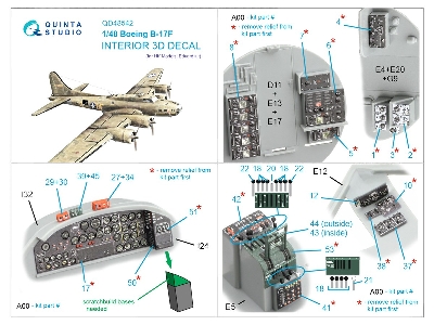 Boeing B-17 F - 3d-printed & Coloured Interior On Decal Paper (For Hk Models / Eduard Kits) - zdjęcie 3