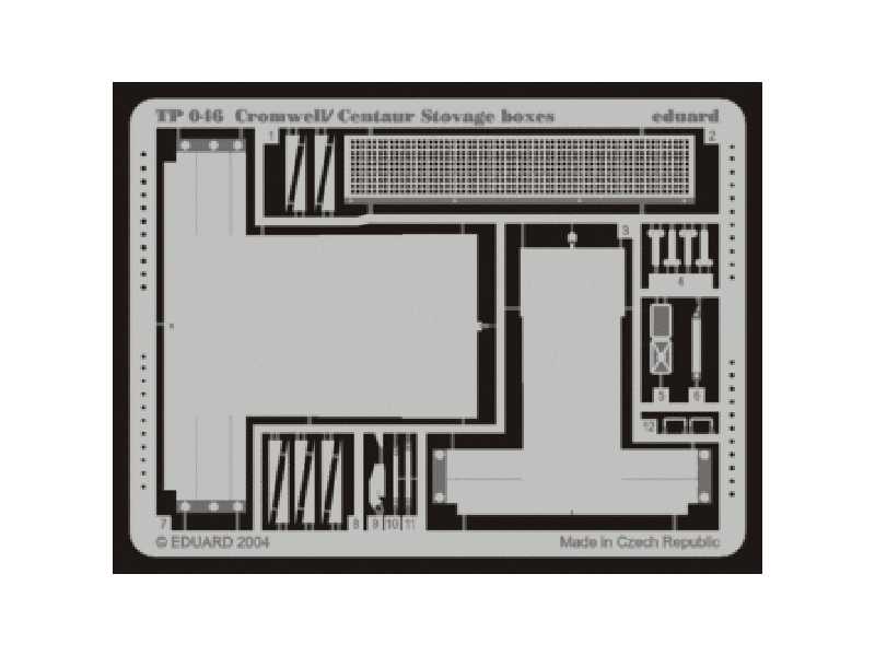 Cromwell/ Centaur stowage boxes 1/35 - Tamiya - blaszki - zdjęcie 1 Cromwell/ Centaur stowage boxes 1/35 - Tamiya - blaszki - zdjęcie 1