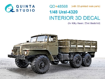 Ural 4320 - 3d-printed & Coloured Interior On Decal Paper With 3d-printed Resin Part (For Kitty Hawk And Zimi Model Kits) - zdjÄ