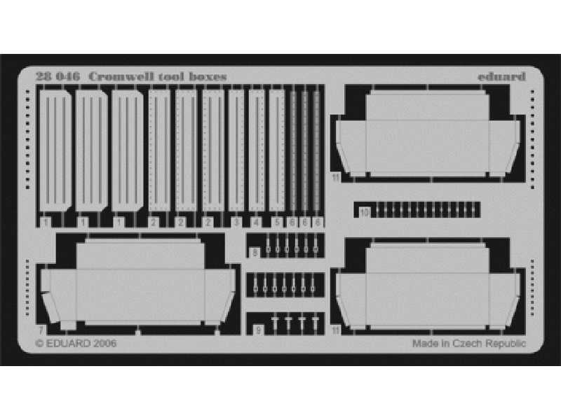 Cromwell tool boxes 1/48 - Tamiya - blaszki - zdjęcie 1 Cromwell tool boxes 1/48 - Tamiya - blaszki - zdjęcie 1