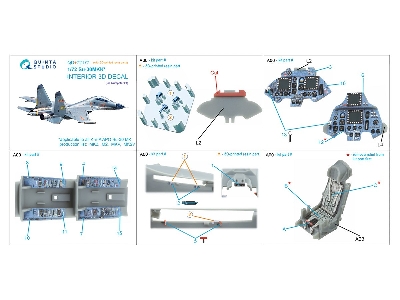 Sukhoi Su-30 Mkk - 3d-printed & Coloured Interior On Decal Paper With 3d-printed Resin Part (For Trumepter Kits) - zdjęcie 2