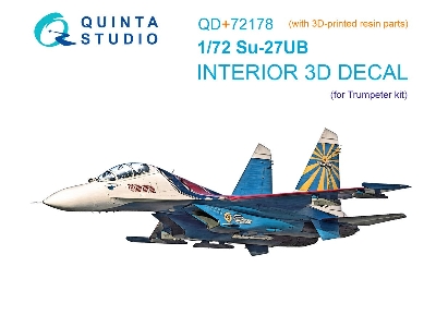 Sukhoi Su-27 Ub - 3d-printed & Coloured Interior On Decal Paper With 3d-printed Resin Part (For Trumepter Kits) - zdjęcie 1