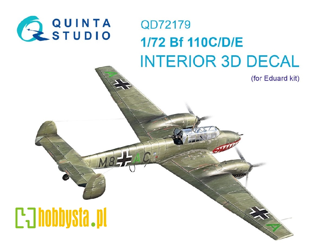 Messerchmitt Bf-110 C/D/E - 3d-printed & Coloured Interior On Decal Paper (For Eduard Kits) - zdjęcie 1 Messerchmitt Bf-110 C/D/E - 3d-printed & Coloured Interior On Decal Paper (For Eduard Kits) - zdjęcie 1