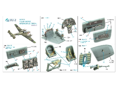 Messerchmitt Bf-110 C/D/E - 3d-printed & Coloured Interior On Decal Paper (For Eduard Kits) - zdjęcie 2