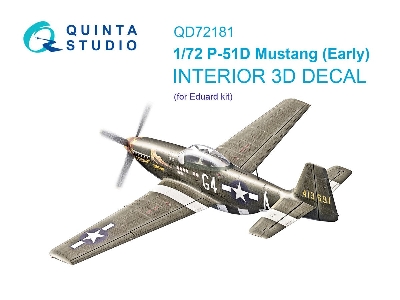 P-51 D Mustang Early - 3d-printed & Coloured Interior On Decal Paper (For Eduard Kits) - zdjęcie 1
