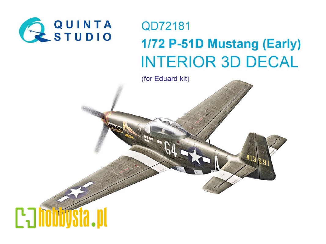 P-51 D Mustang Early - 3d-printed & Coloured Interior On Decal Paper (For Eduard Kits) - zdjęcie 1