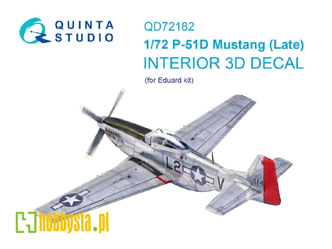P-51 D Mustang Late - 3d-printed & Coloured Interior On Decal Paper (For Eduard Kits) - zdjęcie 1 P-51 D Mustang Late - 3d-printed & Coloured Interior On Decal Paper (For Eduard Kits) - zdjęcie 1