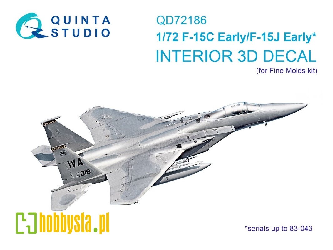 F-15 C/J Early - 3d-printed & Coloured Interior On Decal Paper (For Fine Molds Kits) - zdjęcie 1 F-15 C/J Early - 3d-printed & Coloured Interior On Decal Paper (For Fine Molds Kits) - zdjęcie 1