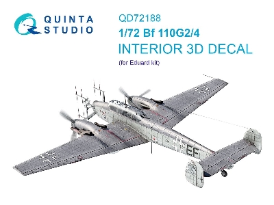 Messerschmitt Bf-110 G-2 / G-4 - 3d-printed & Coloured Interior On Decal Paper (For Eduard Kits) - zdjęcie 1